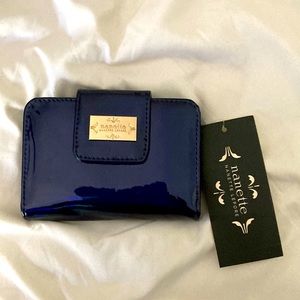 NWT Nanette Lenore wallet. Gorgeous iridescent shiny Royal blue color!